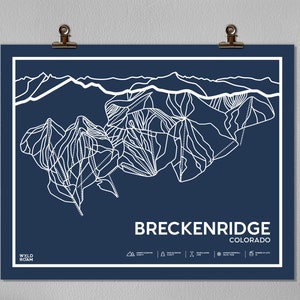 Breckenridge Printable Ski Map, Breckenridge Trail Map, Breckenridge Wall Art, Breckenridge CO, Digital Download, Ski Gifts, Mountain art