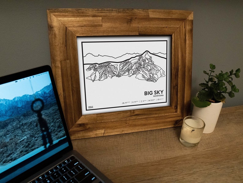 Big Sky Printable Ski Map, Big Sky Mountain, Mountain Wall Art, Big Sky ...