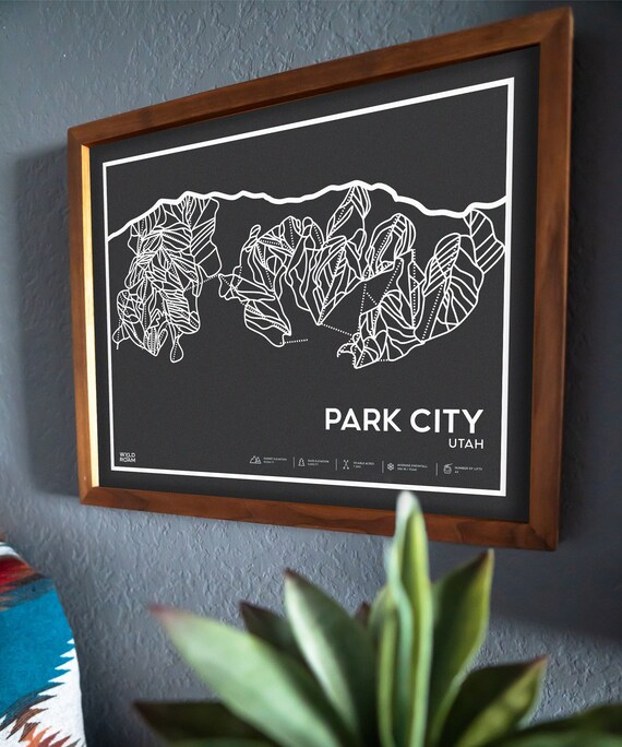 Park City Printable Ski Map Park City Trail Map Mountain Etsy