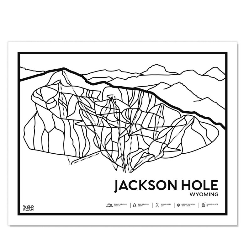 Jackson Hole Trail Map - Etsy