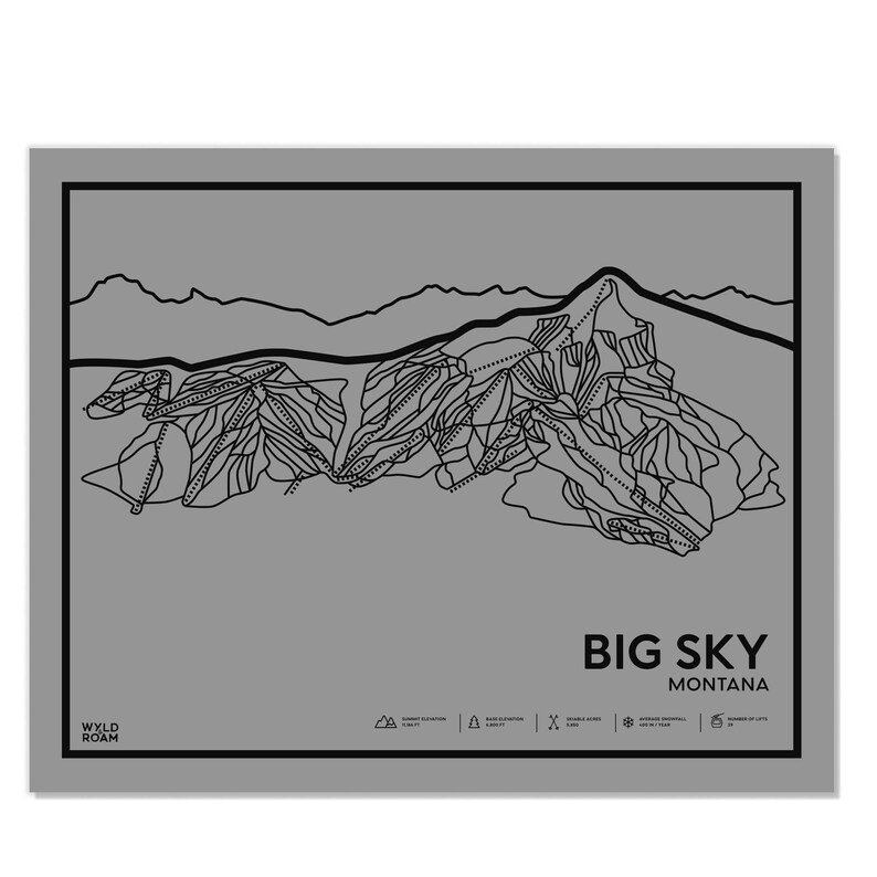 Big Sky Trail Map - Etsy