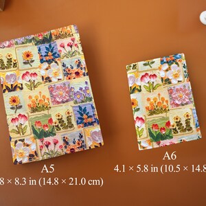 Cuaderno de tela botánico, cuaderno de tela para escribir, dibujar y escribir, cubierta de tela de algodón, páginas en blanco, regalo de papelería. imagen 6