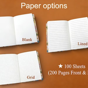 Cuaderno de tela botánico, cuaderno de tela para escribir, dibujar y escribir, cubierta de tela de algodón, páginas en blanco, regalo de papelería. imagen 7