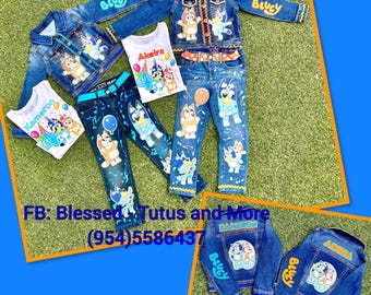 Bluey Denim  Outfit - Bluey Birthday Outfit READ DESCRIPTION PLEASE