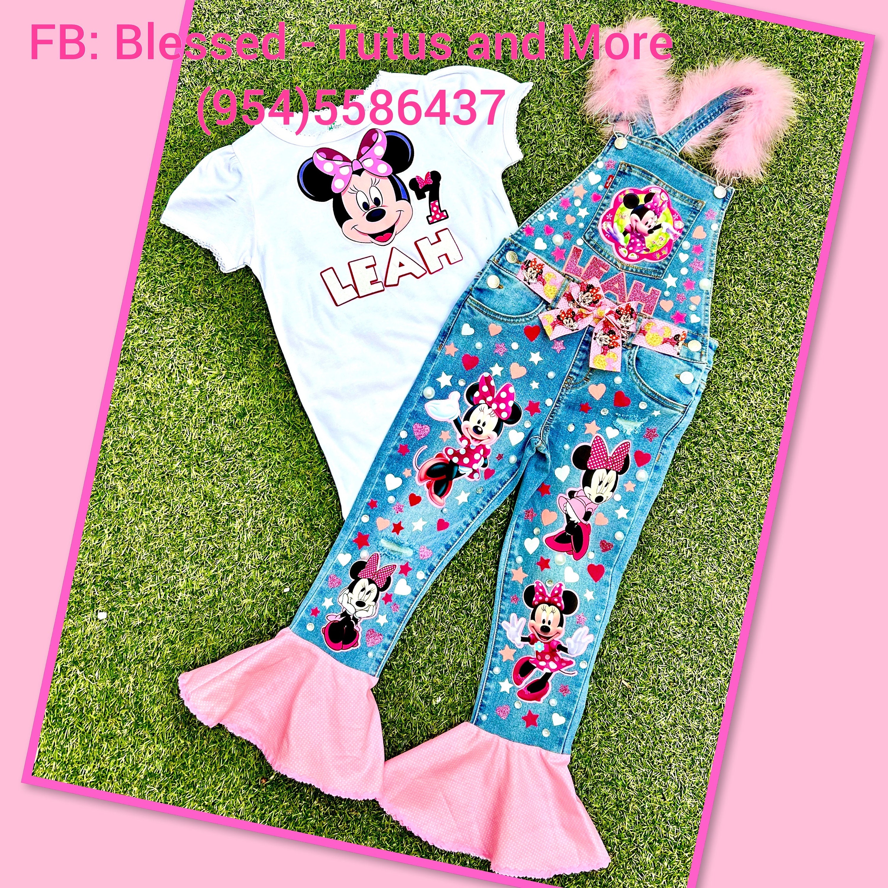 Minnie Denim Overall - Minnie Jeans - Minnie Birthday Outfit