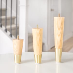 Furniture Legs Set of 4 Premium 4 6 8 10 12 16 Inch Ash