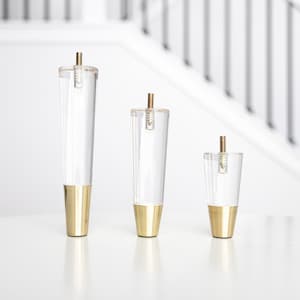 Furniture Legs Set of 6, Premium 4 / 6 / 8 inch Acrylic Mid Century Replacement Feet For Couch, Sofa, Chair, Bed, Cabinet, Ottoman, Bench