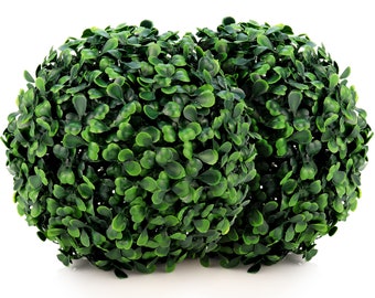 Topiary-ballen, set van 2 7-inch kunstmatige buxusplanten voor buiten, nep kunstgroen plantendecor voor buiten, urnenvuller voor binnen, voordeur