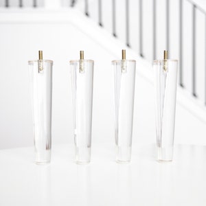Furniture Legs Set of 4, Premium 8 inch Acrylic Mid Century Replacement Feet For Couch, Sofa, Chair, Bed, Cabinet, Ottoman, Table, Bench