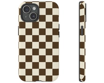 Brown Checkered iPhone Tough Case