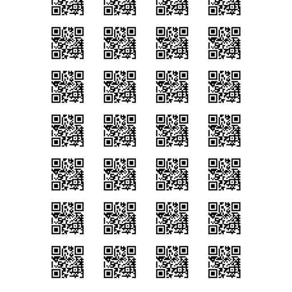 28 x Personalisierter QR Code auf Bogen Aufkleber Sticker personalisiert für aussen oder innen.