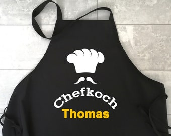 Grillschürze personalisiert, Chefkoch plus Name bedruckt