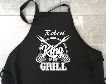 Grillschürze personalisiert, Koch, Vater Geburtstag, Grill, BBQ, Grillabend, personalisiert DTF bedruckt, Kochschürze, Schürze