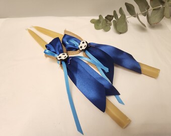 Palm Sunday Greek kids- soccer themed Lambathes | Easter | Religious | orthodox beeswax candles