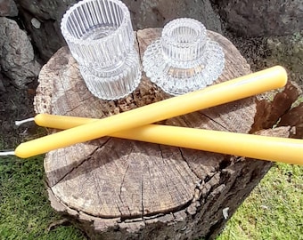 4 pack Beeswax dinner taper candles  25cm x 2cm  8-9 hour burn time