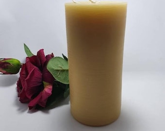 Australian Pure Beeswax Pillar 15cm x 7.5cm  - Column Candle ~ 100 hour burn time