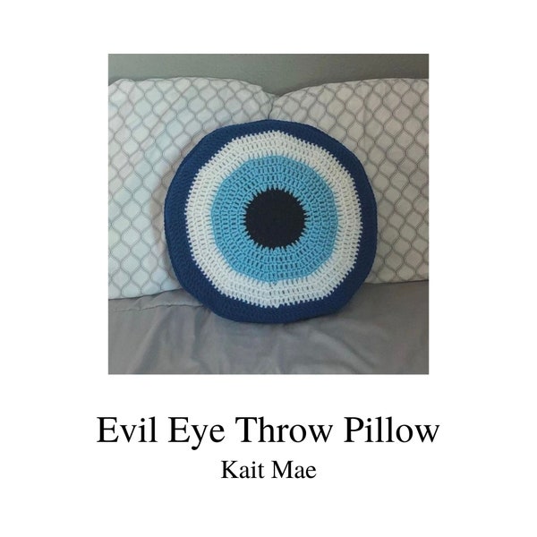 Crochet Evil Eye Pillow Etsy