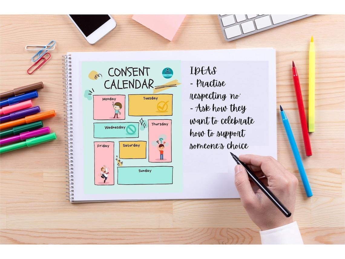 Consent Calendar Poster Etsy
