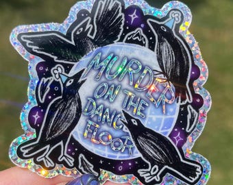 Holographic Murder Crow Sticker | Funny Bird Laptop Decal
