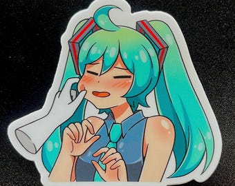 Cute Miku Vinyl Sticker | Vocaloid Laptop Sticker |