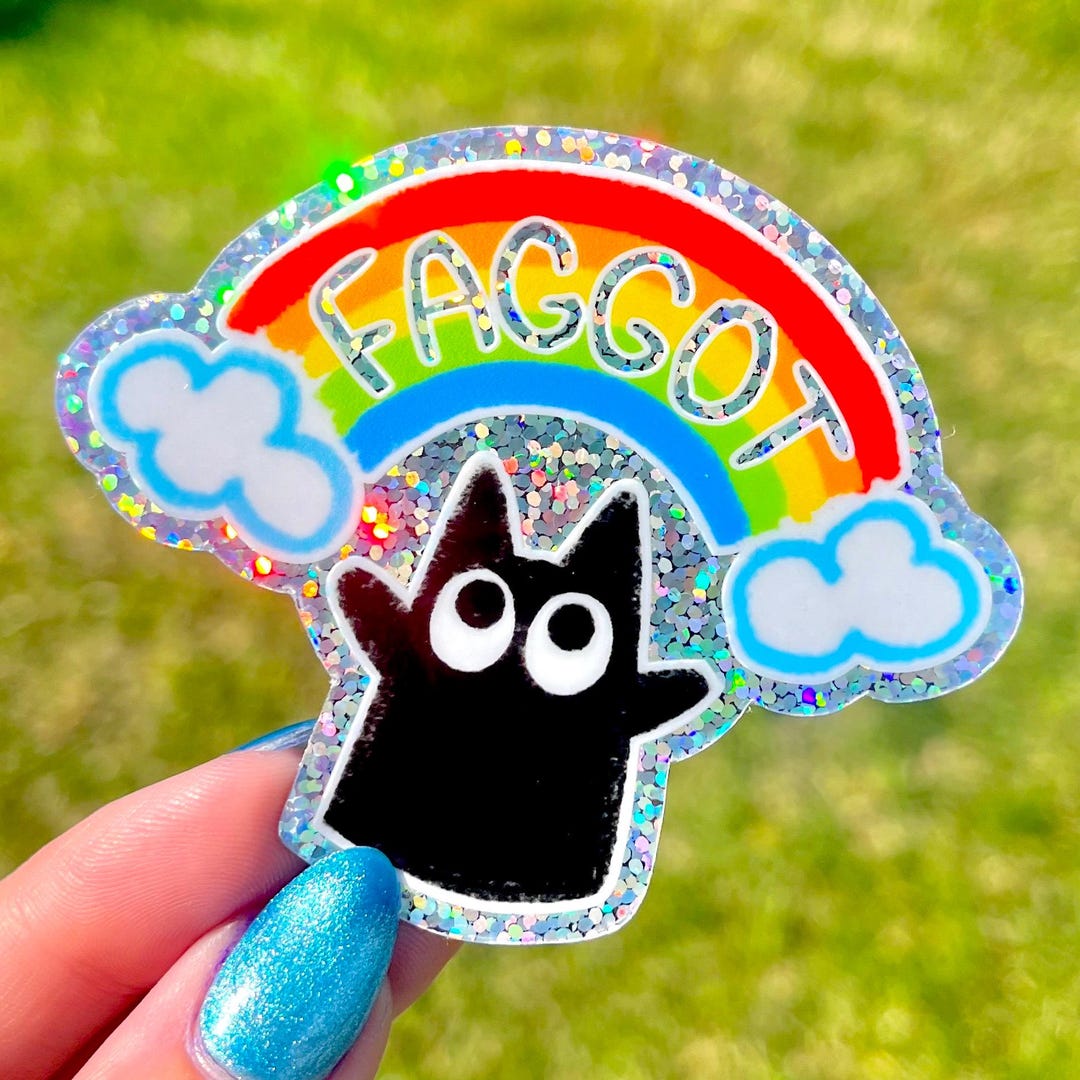 Cute LGBT Cat Sticker | Funny Gay Kitty Sticker | LGBT Rainbow Flag ...