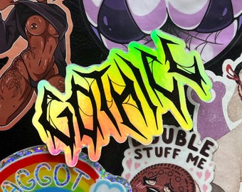 Gothic Holographic Sticker | Waterproof Laptop Decal