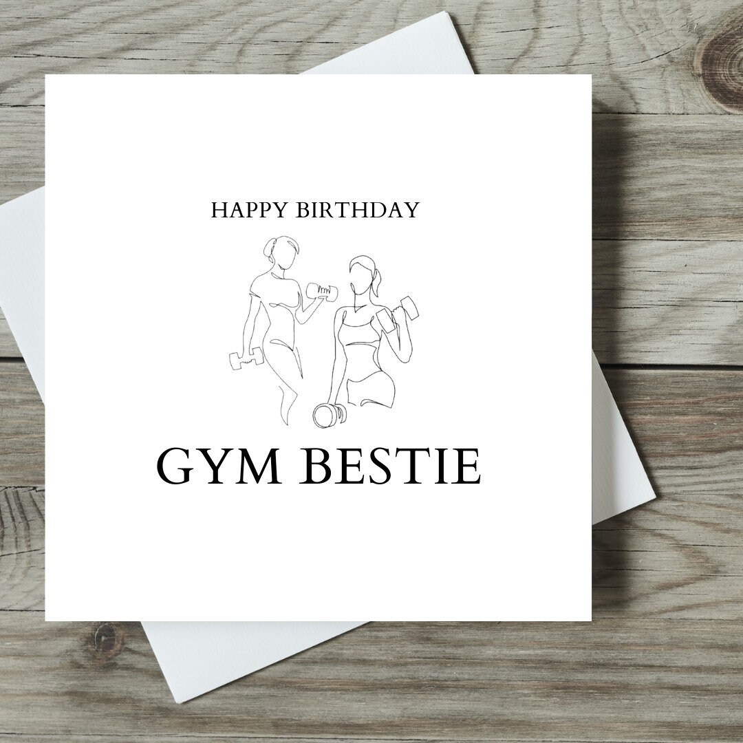 Buy Happy Birthday Gym Bestie Card / Happy Birthday Cards / Gym ...