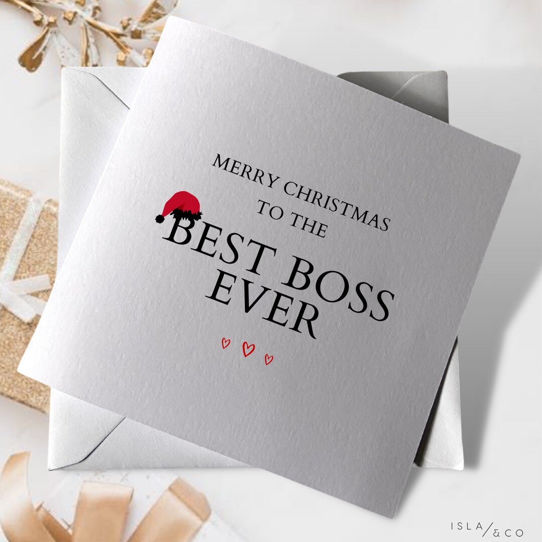 Merry Christmas to the Best Boss Ever Christmas Cards for Boss Christmas Gifts for Boss Merry