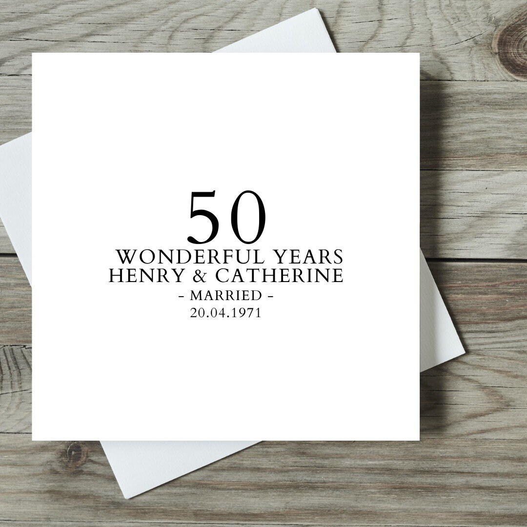 Personalised Milestone Happy Anniversary Card / Anniversary Cards ...