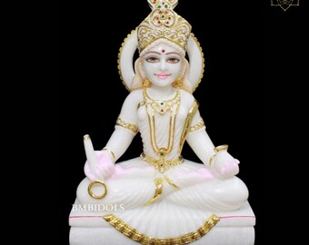 Makrana Marble Annapurna Maa Murti Statue, 18-Inch