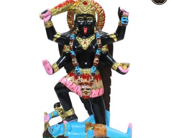 Black Stone Mahakali Statue for Homes and Temples