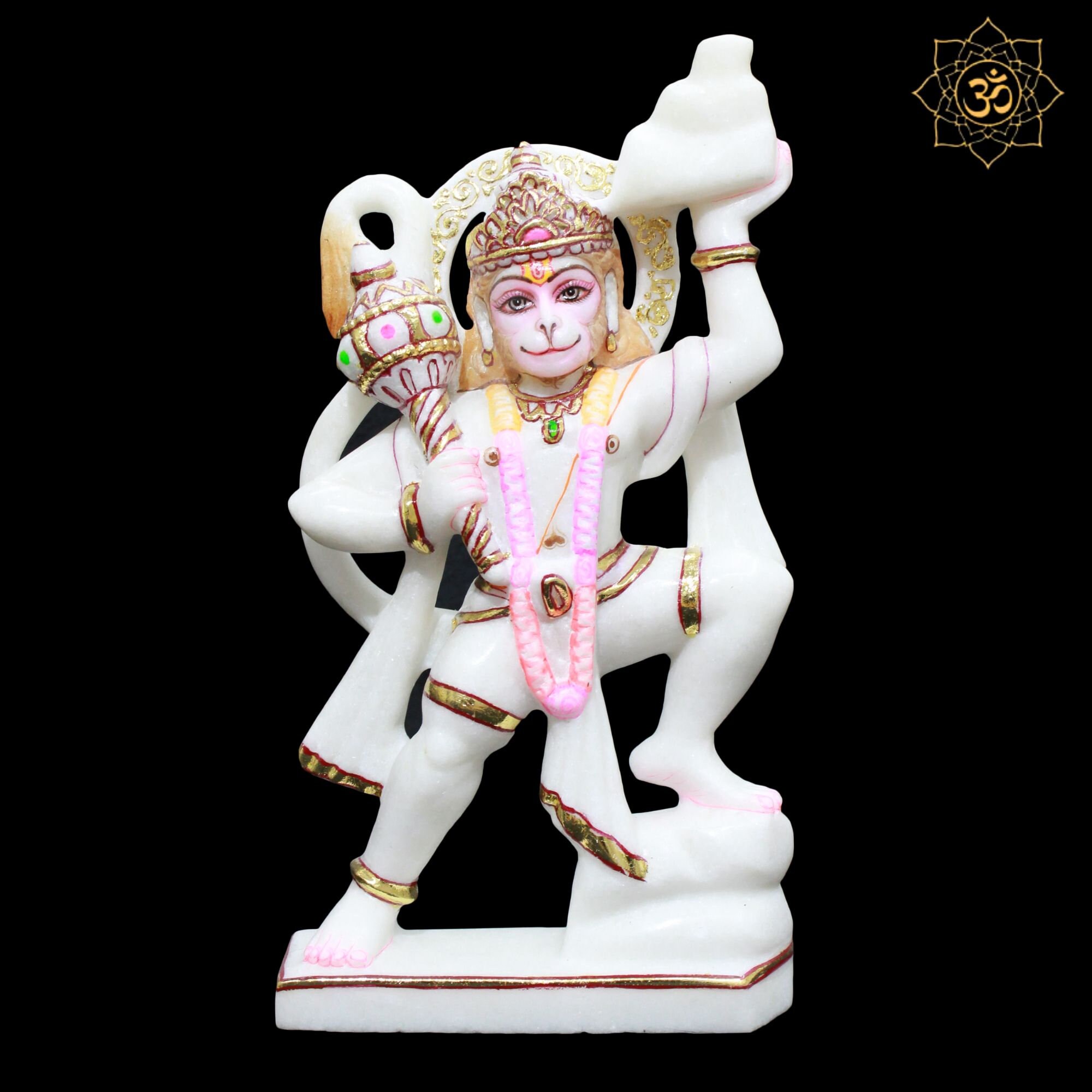 Hanuman Statue, Marble Hanuman Statue in pure white natural marble in 9inches, Hanuman Idol in natural stone marble, Bajrangbali Hanuman