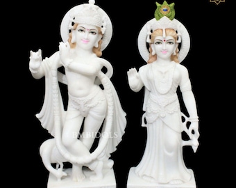 Marble Radha Krishna Statue, 27-inch Special Radha Krishna Bhagwan