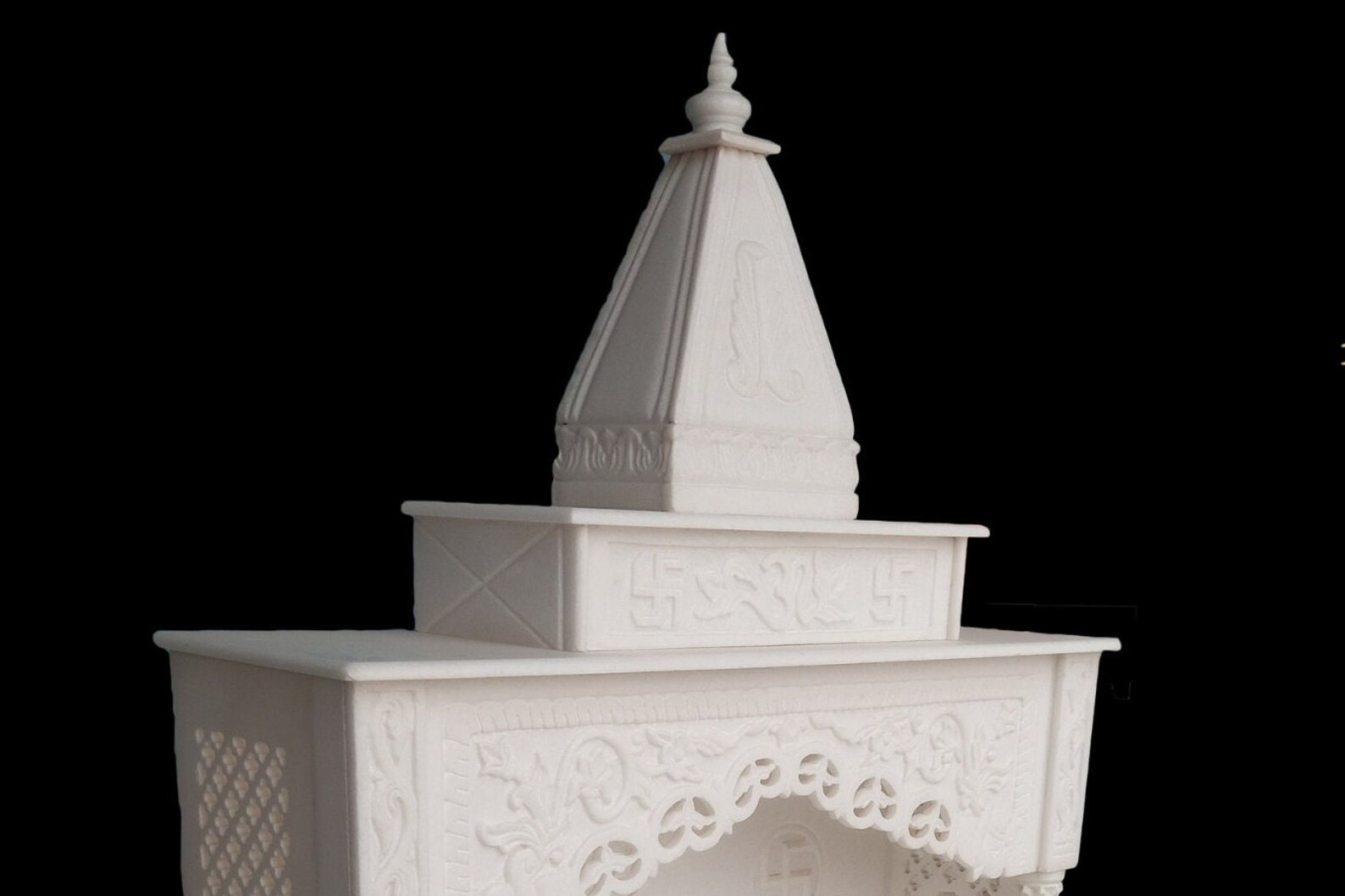 Marble Temple Made in 100 Natural Marble With Meenakari, Marble Mandir