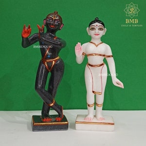 Radha Krishna Statue, Marble Iskcon Radha Krishna Murti made in natural Marble in 9inches, Iskcon Radha Krishna Idol made in natural stone
