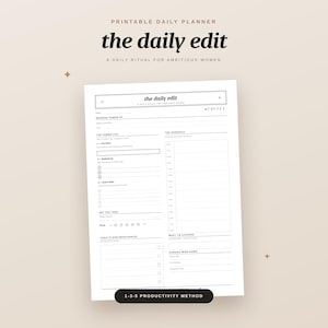 Minimalist Daily Planner | 1-3-5 Productivity Method, Undated Day Schedule (A4/Letter)