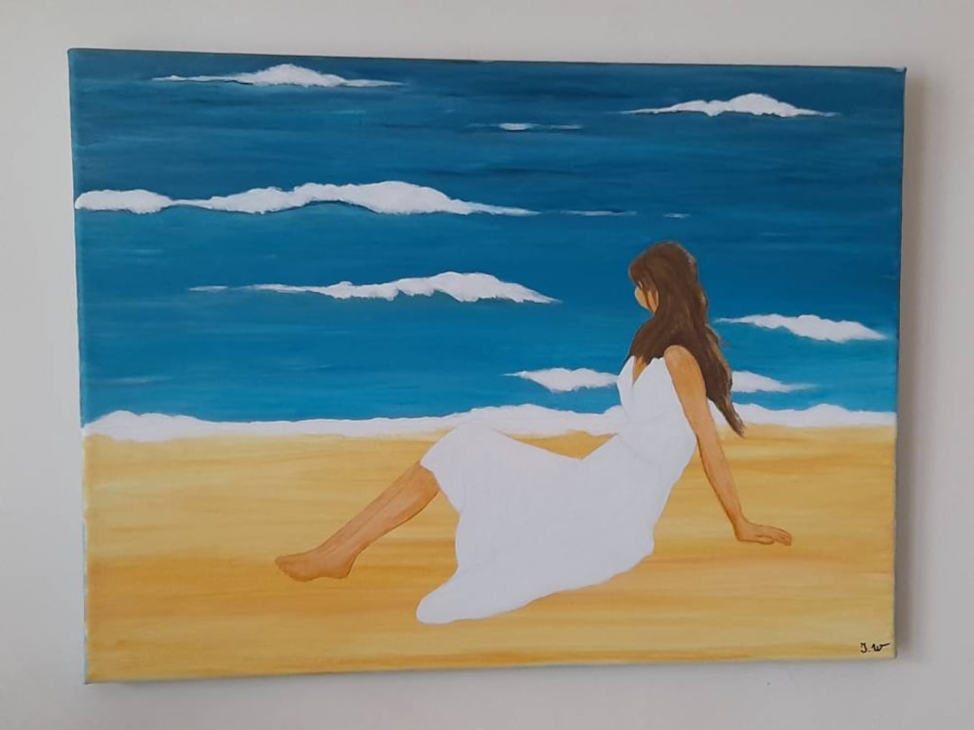 Woman Painting On The Beach Marine Painting Painting On Canvas Beach woman-painting-on-the-beach-marine-painting-painting-on-canvas-beach