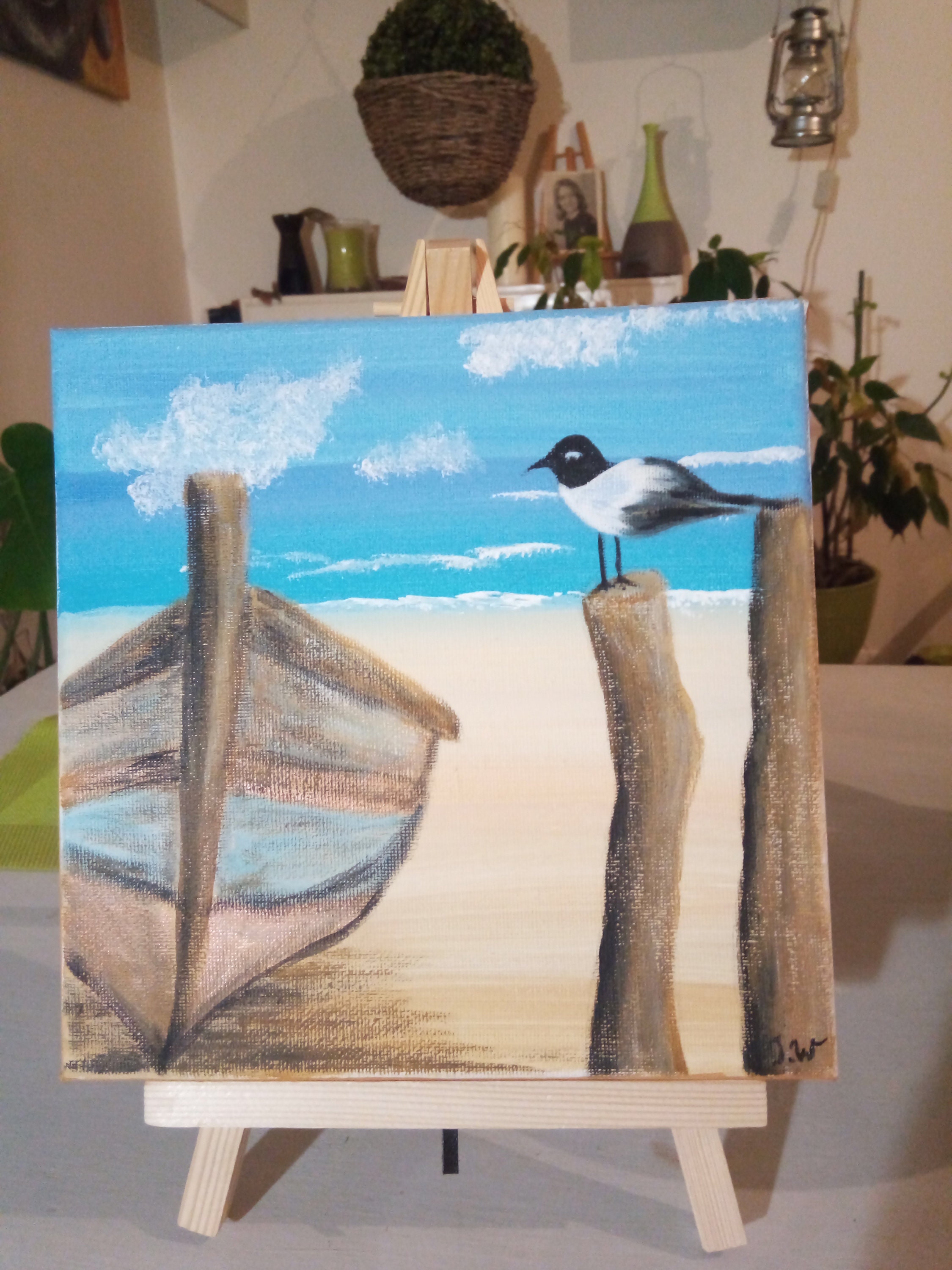 Tableau Plage, Mer, Mouette