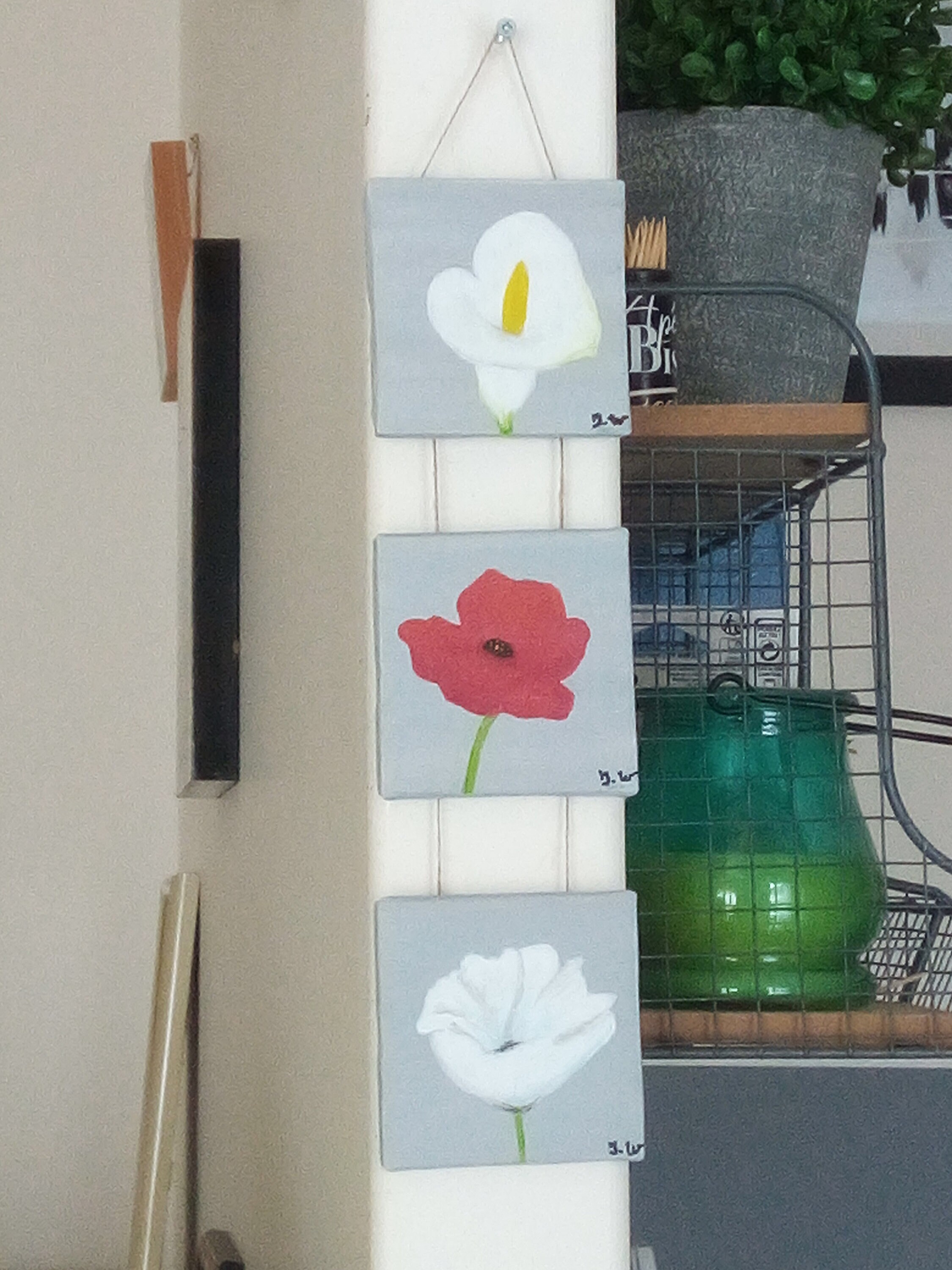 Triptyque, Tableaux Fleurs