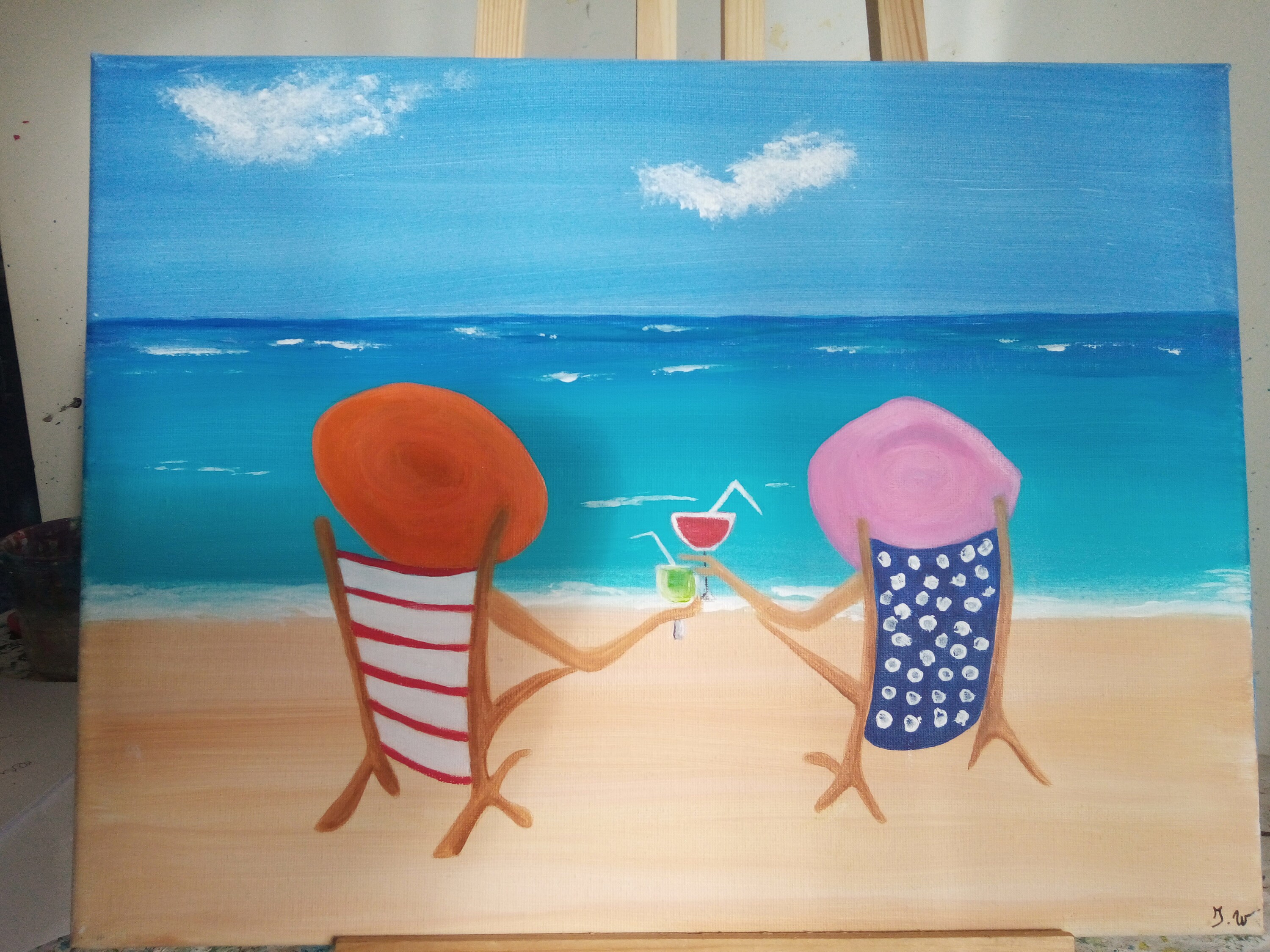 Tableau Plage, Detente sur La Plage