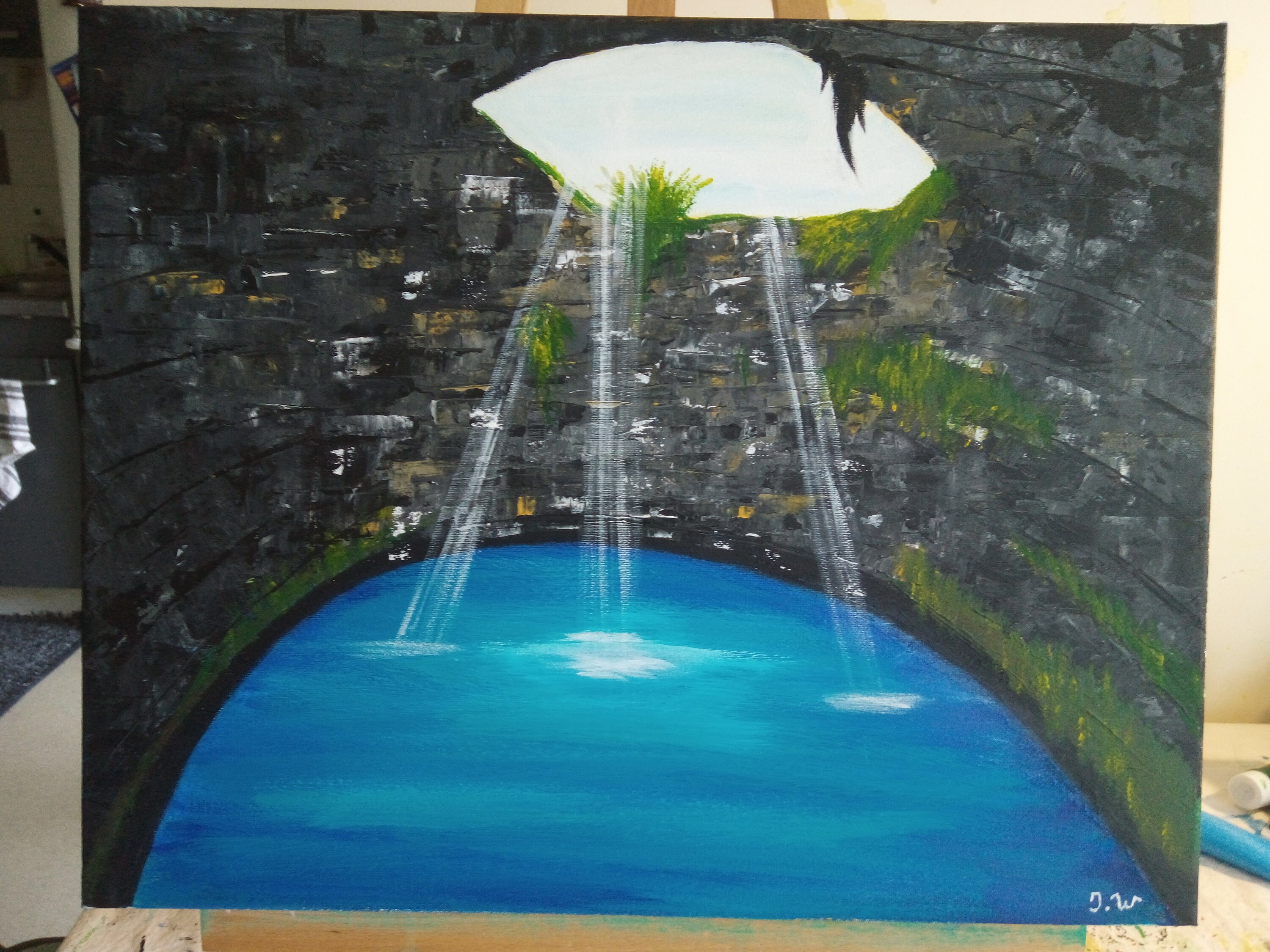 Tableaux Puits, Tableau Nature, Gouffre sur Toile