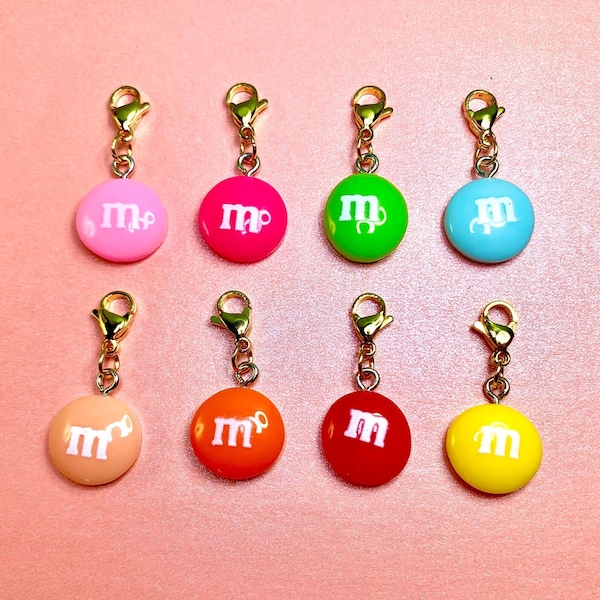 Interchangeable Candy charms - MandM charms - MandM Pendants - M&M charm - Candy zipper charm