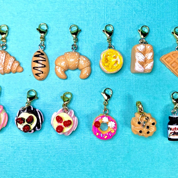 Interchangeable Cute food charms - Breakfast charms - Cute mini food Charms - Bakery charms