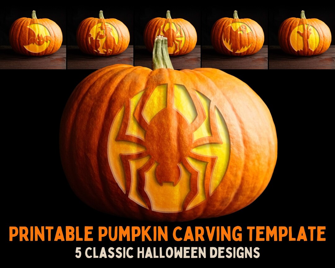 DIY Halloween Decor Pumpkin Carving Stencil Bundle Popular