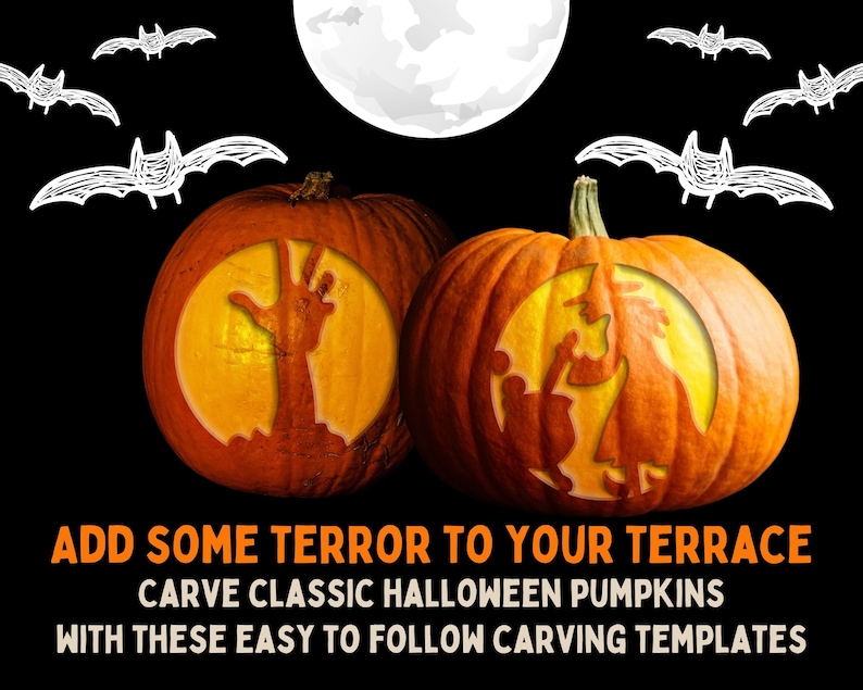 DIY Halloween Decor, Pumpkin Carving Stencil Bundle, Popular Right Now ...