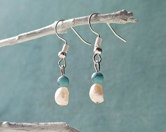 Gemstone Earrings, Pearl And Turquoise Earrings