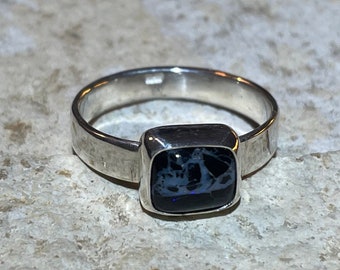 Genuine Handmade Sterling Silver Natural Lightning Ridge Solid Opal Ring