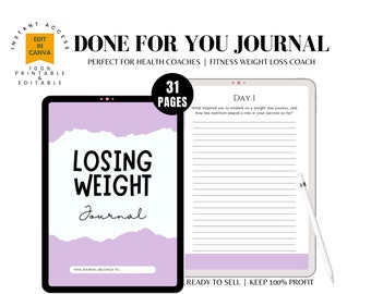 Brandable Coaching Program I Loss Weight Journal, Done For You Ebook, Weight Loss Coach, Health Coaches, Fitness Coach, Wellness Coaches
