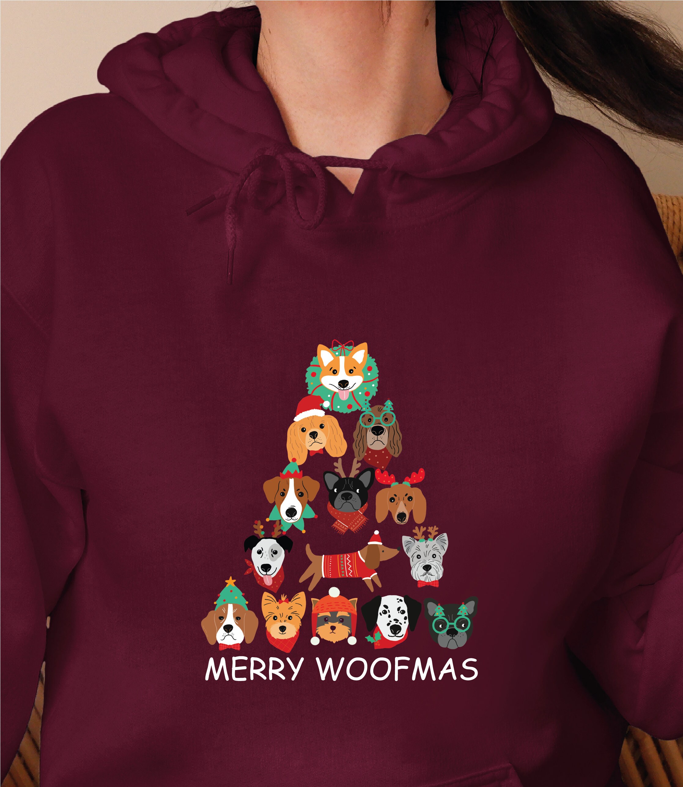 Discover Merry Woofmas Hoodie, Christmas Hoodie, Merry Christmas Dog Hoodie