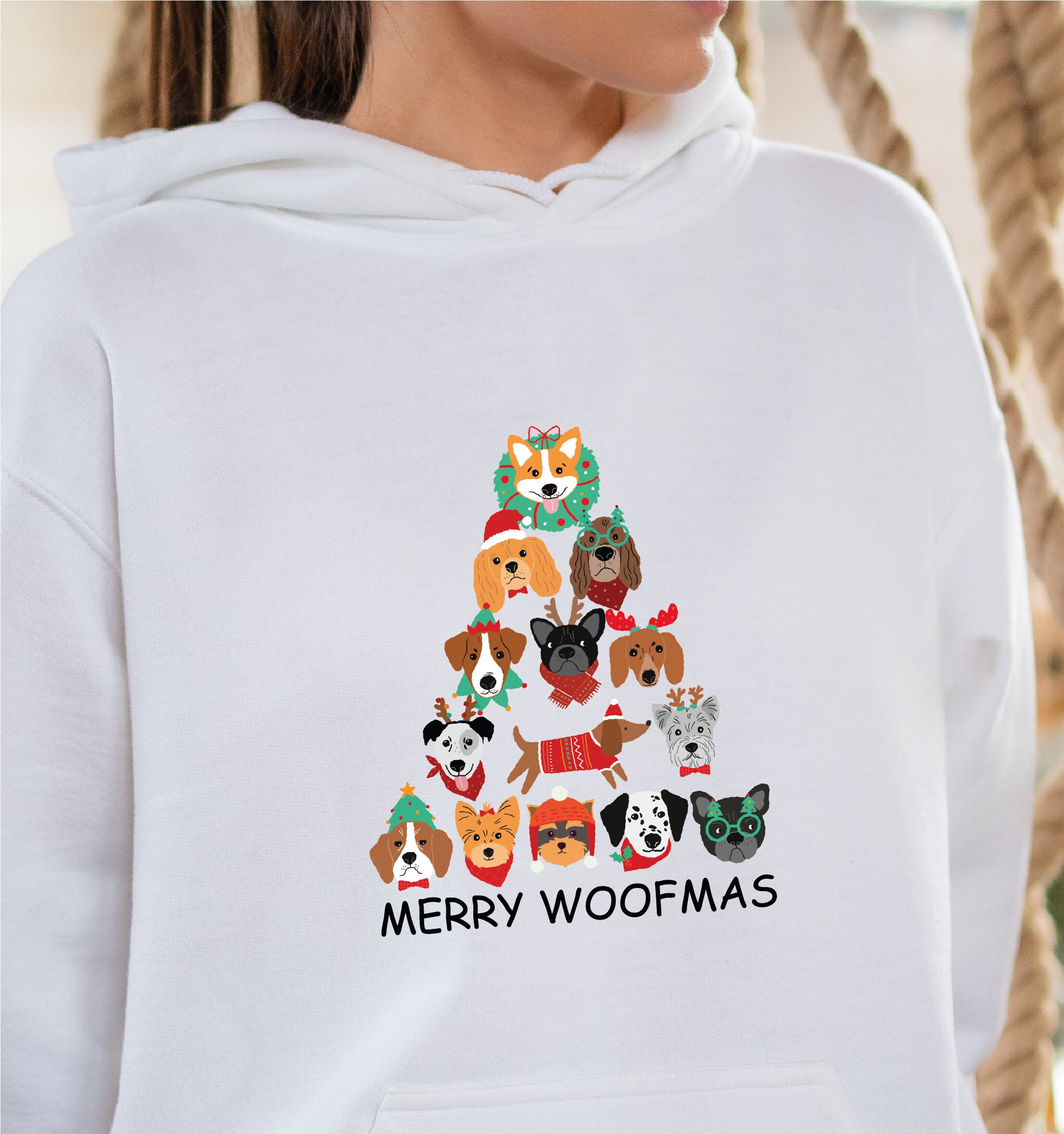 Discover Merry Woofmas Hoodie, Christmas Hoodie, Merry Christmas Dog Hoodie